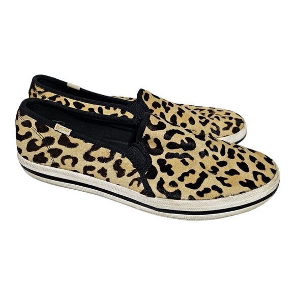 KEDS x KATE SPADE Double Decker Leopard  Calf Hair Sneakers - Size 9 1/2 - Picture 1 of 9